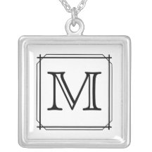 Su letra. Monograma de encargo. Blanco y negro Pendientes