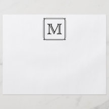 Su letra. Monograma de encargo. Blanco y negro Tarjeton