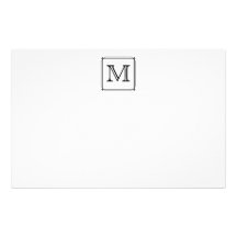 Su letra. Monograma de encargo. Blanco y negro Papelería De Diseño