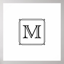 Su letra. Monograma de encargo. Blanco y negro Impresiones