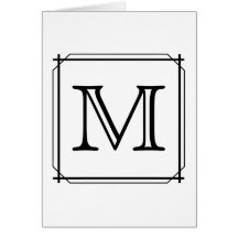 Su letra. Monograma de encargo. Blanco y negro Felicitacion