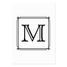 Su letra. Monograma de encargo. Blanco y negro Tarjeta De Visita