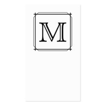 Su letra. Monograma de encargo. Blanco y negro Tarjeta De Visita