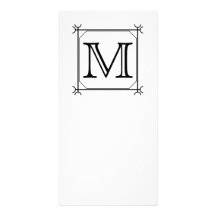 Su letra. Monograma de encargo. Blanco y negro Tarjetas Fotograficas