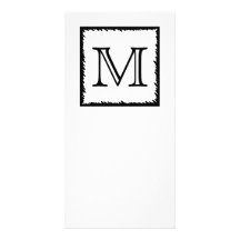 Su letra. Monograma de encargo. Blanco y negro Tarjeta Con Foto Personalizada