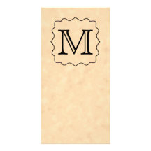Su letra. Monograma de encargo. Negro y pergamino Tarjetas Personales Con Fotos