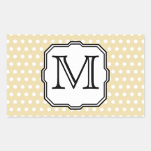 Su letra. Monograma de encargo. Punto de polca bei Rectangular Pegatinas