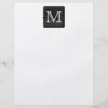 Su monograma de la letra. Imagen de la madera negr Flyer Personalizado