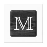 Su monograma de la letra. Imagen de la madera negr Impresión En Lienzo Estirada