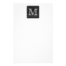 Su monograma de la letra. Imagen de la madera negr Papeleria