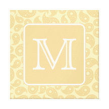 Su monograma de la letra. Modelo beige de Paisley  Impresion En Lona