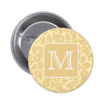Su monograma de la letra. Modelo beige de Paisley  Pin