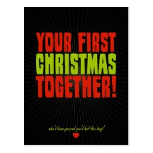 Su primer navidad junto tarjeta postal