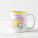 Subida feliz del sol taza de café