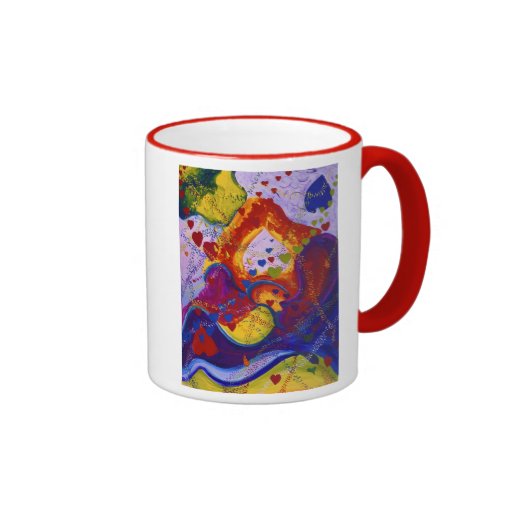 Subterráneo - corazones del carmesí y del iris taza