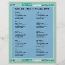 Subterráneo de Bunco que recibe el calendario Flyer Personalizado
