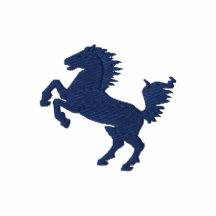Sudadera con capucha bordada caballo azul