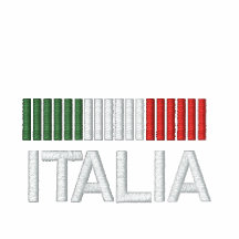 Sudadera con capucha bordada Italia de la cremalle