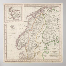 Suecia, Noruega, Islandia Poster