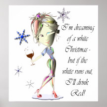 Sueño con el poster divertido del arte del navidad