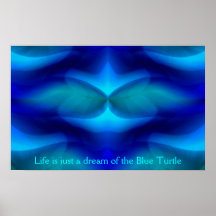 Sueño de la tortuga azul poster