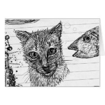 Sueño de los pescados del gato tarjetas