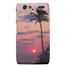 Sueño tropical de la puesta del sol motorola droid RAZR funda