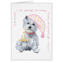 Sueños agradables Westie - en rosa Felicitación