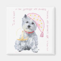 Sueños agradables Westie - en rosa Imán De Frigorífico