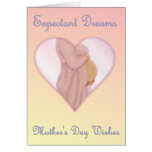 Sueños expectantes - mamá del día de madre a ser tarjetón