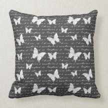 Sueños negros y blancos de la mariposa almohadas