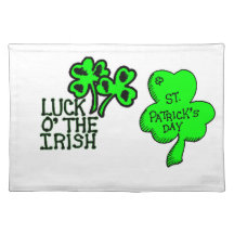 Suerte del día de St Patrick del americano irlandé Mantel Individual