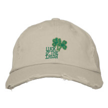 Suerte del gorra del trébol del día del St. Pat ir Gorras De Béisbol Bordadas