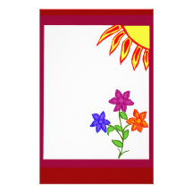 Sun con las flores inmóviles  papeleria de diseño