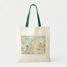 Sun, corazón y pintura de la acuarela del campo de bolsas
