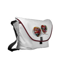 Sun divertido de MClairArt hace frente a la bolsa  Bolsa De Mensajeria