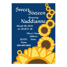 Sun e Invitación-Personalizar del dulce dieciséis 