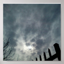 Sun en cielo del invierno poster