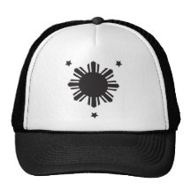 Sun filipino y estrella centrados - casquillo Tru  Gorros Bordados
