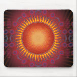 Sun psicodélico: Diseño espiral del fractal: Mouse Tapetes De Raton
