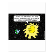 Sun regaña la tierra para el protoplasma creciente tarjetas postales