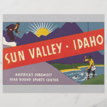 Sun Valley Idaho, vintage Tarjetas Publicitarias