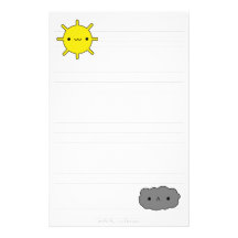 Sun y nube inmóviles papelería de diseño