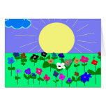 Sun y tarjeta de las flores