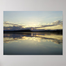 Sunset Embalse Lake Poster