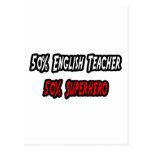 Super héroe del profesor de inglés postales