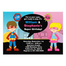 Super héroe e invitación estupenda de la fiesta de