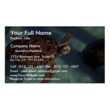 Superficies de la tortuga de mar plantilla de tarjeta de visita