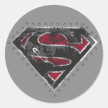 Supergirl apenó negro y rojo del logotipo etiqueta redonda