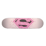 Supergirl apenó negro y rosa del logotipo patin personalizado